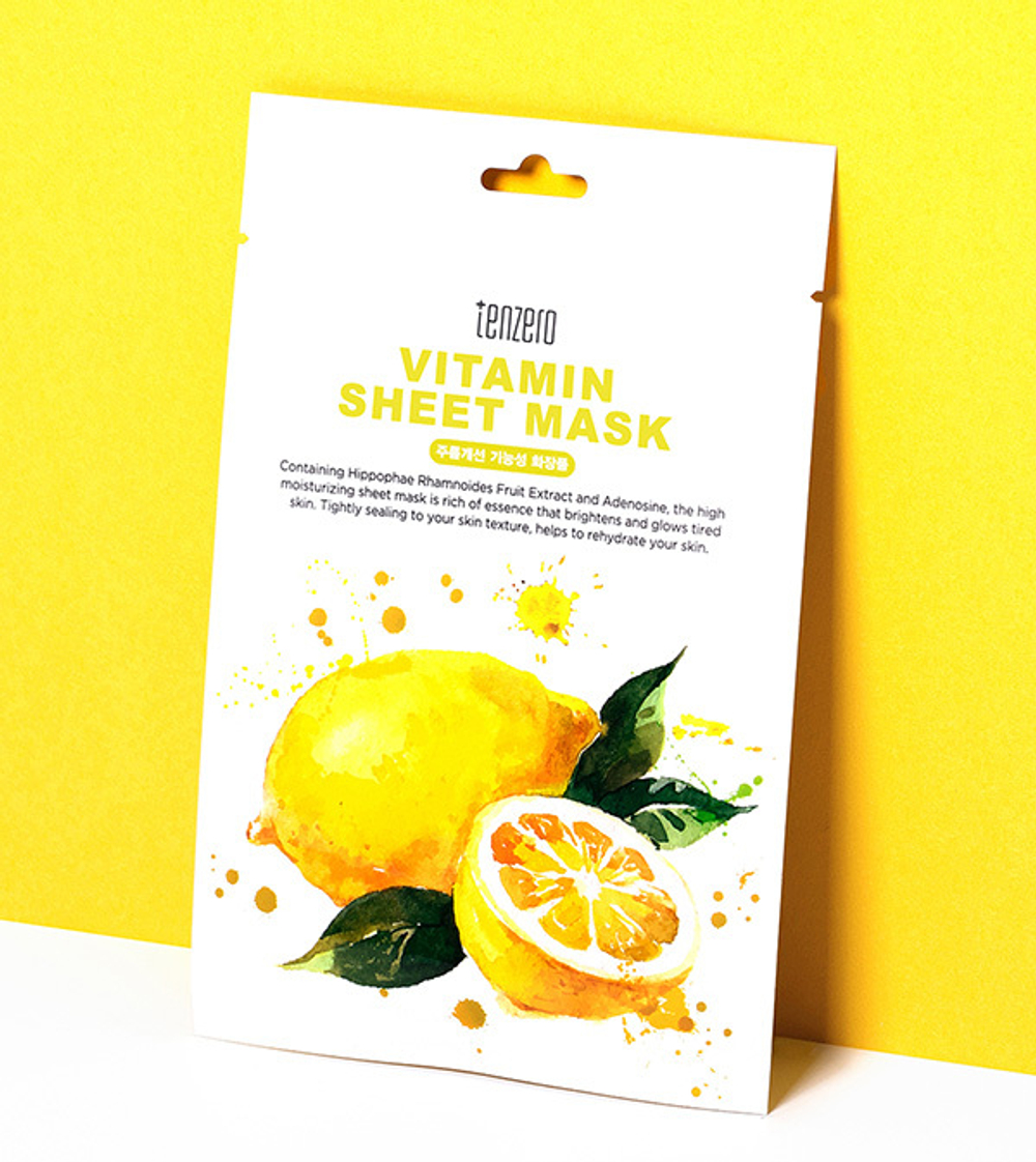 Тканевая маска с Витаминами Tenzero Vitamin Sheet Mask 5шт