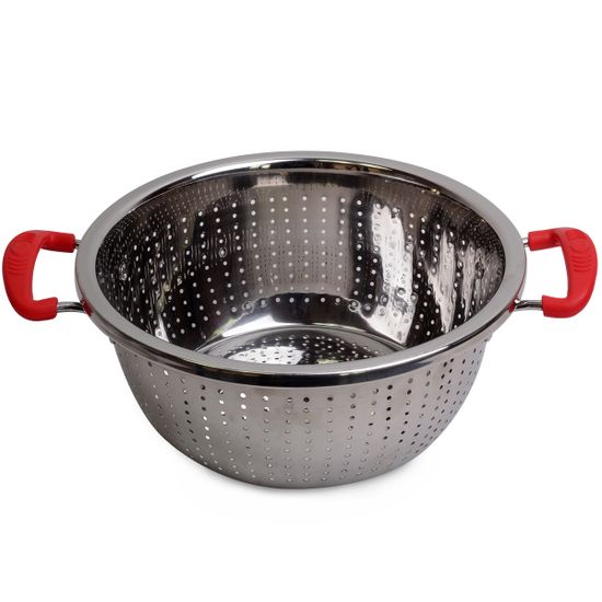 Дуршлаг 22 см. из нержавеющей стали Kamille KM-4357 с двумя силиконовыми ручками