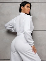 Спортивный костюм с брюками палаццо без начеса