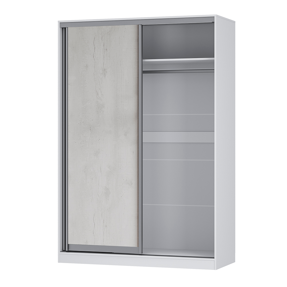 Шкаф-купе Мадрид, бетон пайн/белый