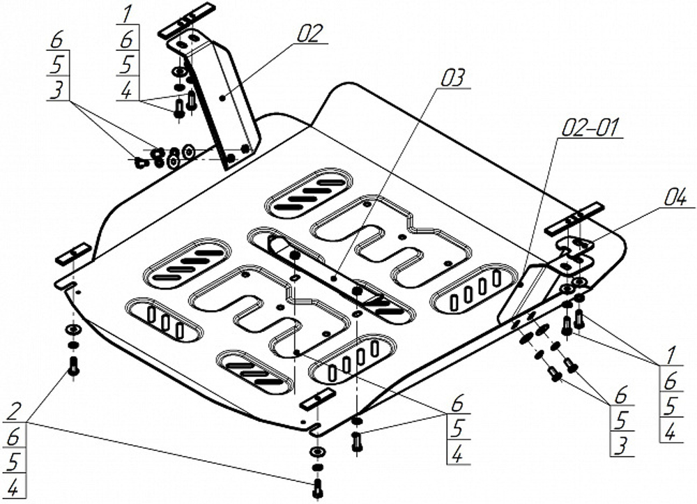 Защита радиатора, картера двигателя. 2 мм, Сталь. для Foton Toano 2015-н.в., Motodor.77501