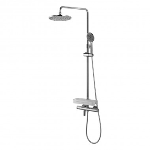 LeMark "Тропик" Смеситель для ванны термостат. с верх. д.л. «Тропич. дождь», 1-ф. лейка, пов. изл.,