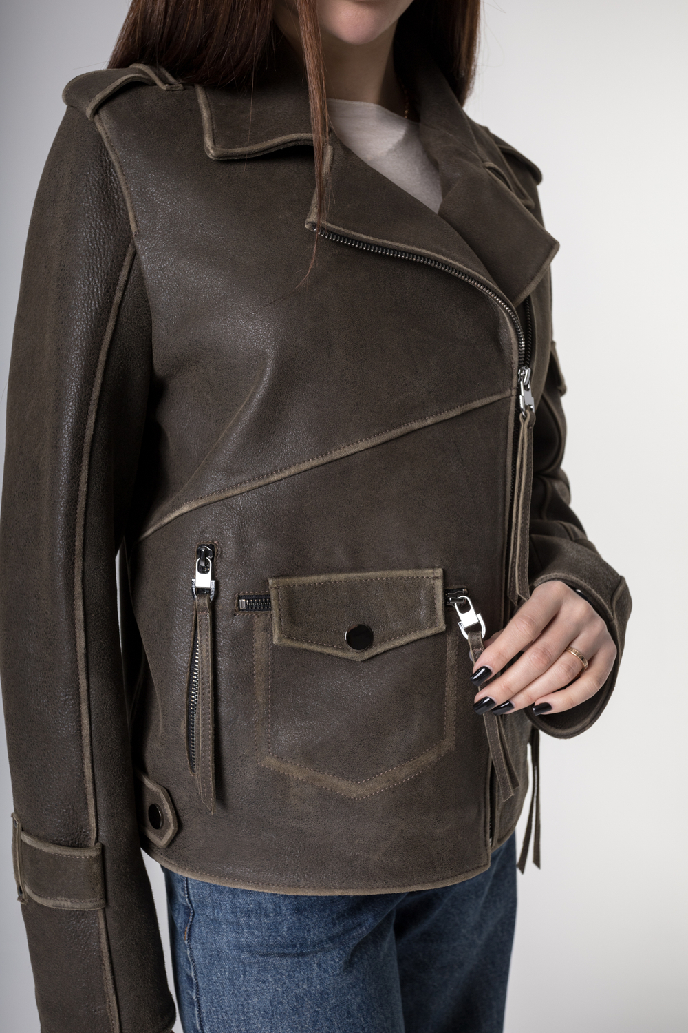 Косуха из натуральной кожи