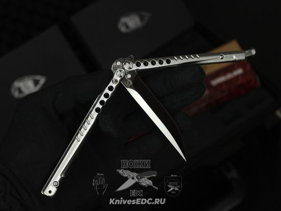 Складной нож STEELCLAW бабочка Секиро-01 c клинком из стали D2, рукоять Stainless Steel