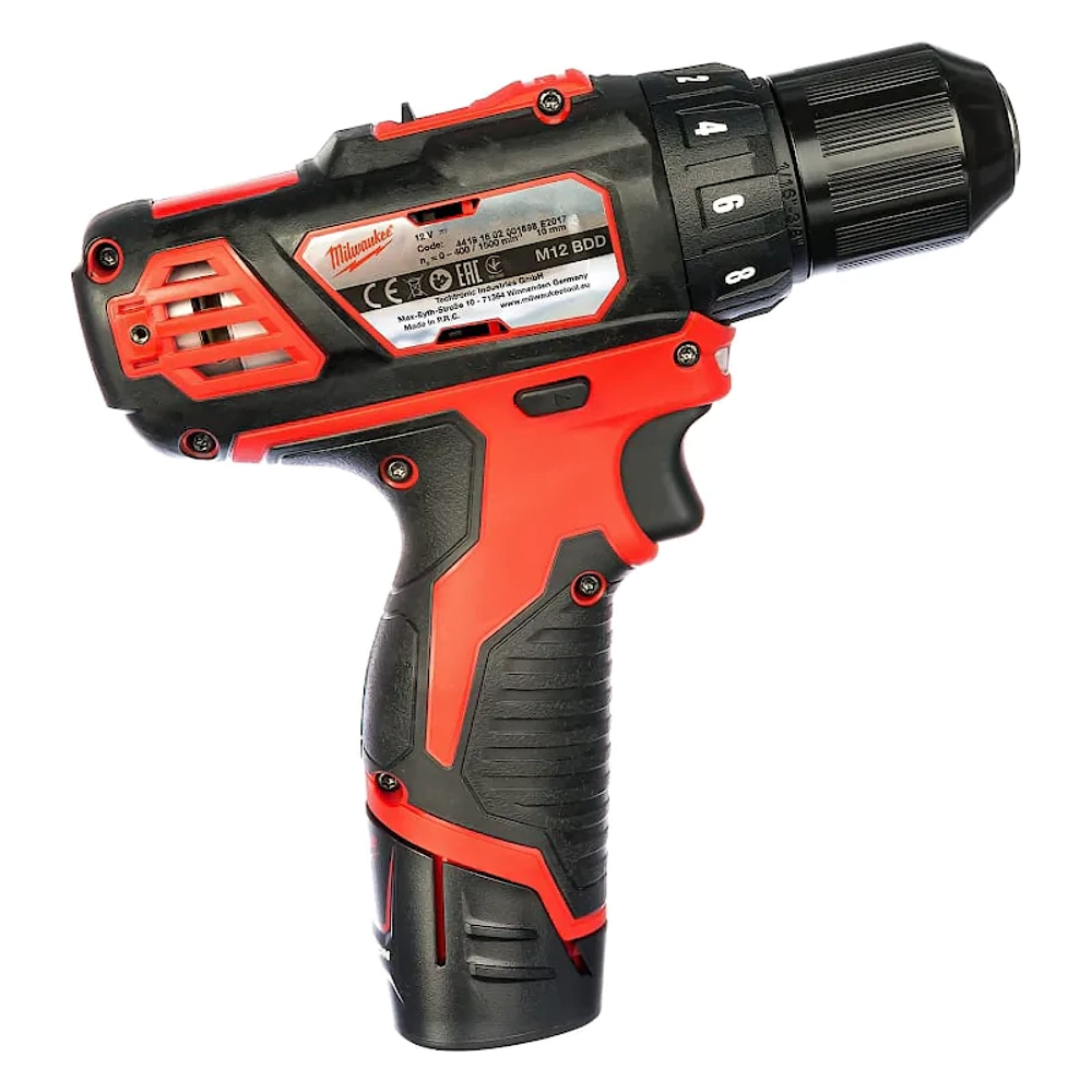 Milwaukee M12 BDD-202C аккумуляторный шуруповерт (2 x 2 Ач, ЗУ) 4933441915