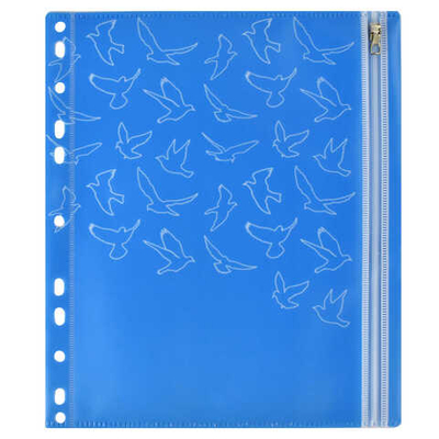 Папка для документов пластиковая, на гибкой молнии, с перфорацией, формата А5