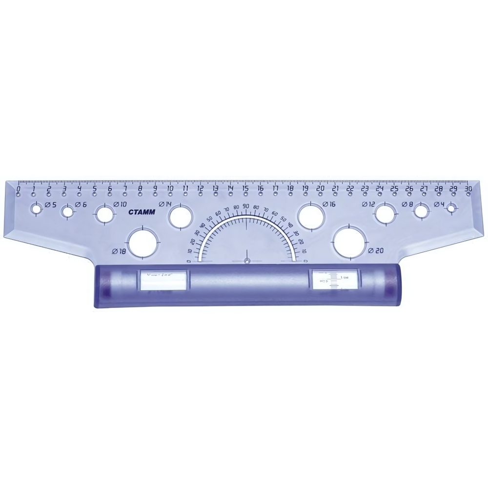 Линейка- рейсшина 30 см. пластик. (Стамм)