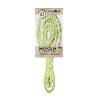 Расческа для волос подвижная SOLOMEYA Detangler Bio Hair Brush Green