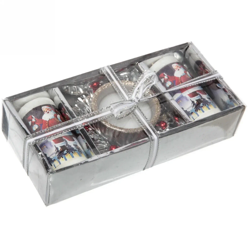 Свечи новогодние «Добрый снеговик» 18*9 см (набор 5 шт)