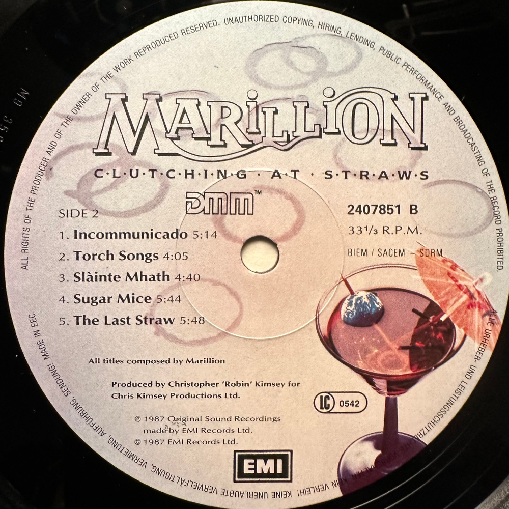 Marillion - Clutching At Straws (Европа 1987г.)
