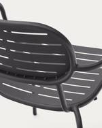 Стул для улицы Brai с подлокотниками из оцинкованной стали тёмно-серого цвета