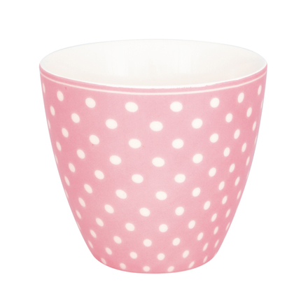 Чашка для латте Dotty pale pink/ розовая в белый горох