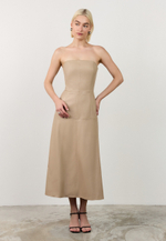 Платье-корсет миди из эко-кожи