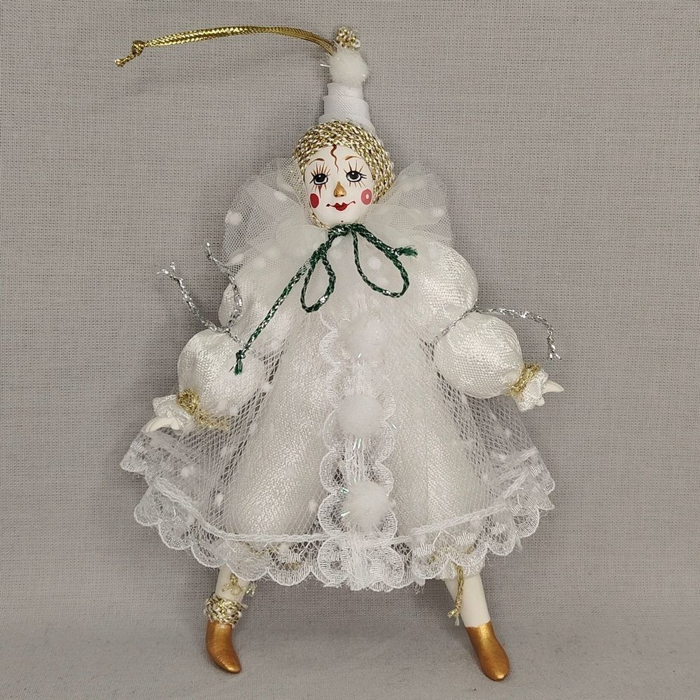 Елочная игрушка Белый клоун