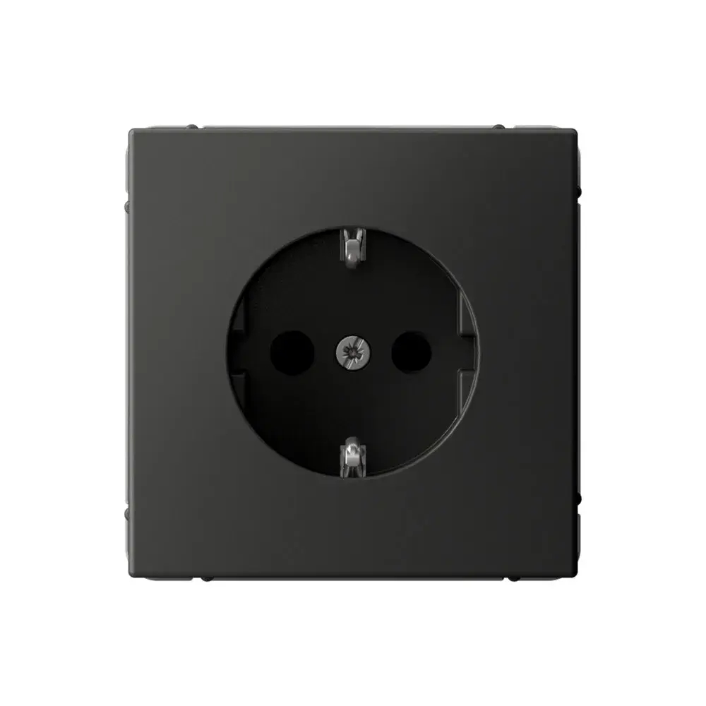 ARTGALLERY РОЗЕТКА с заземлением со шторками, 16А, механизм, быстрозажим. клем., БАЗАЛЬТ