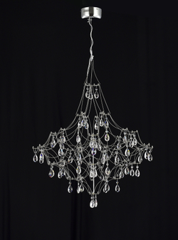 Подвесная люстра светодиодная с пультом и хрустальными подвесками Asfour MyFar Allegria MR2640-66P-50AD