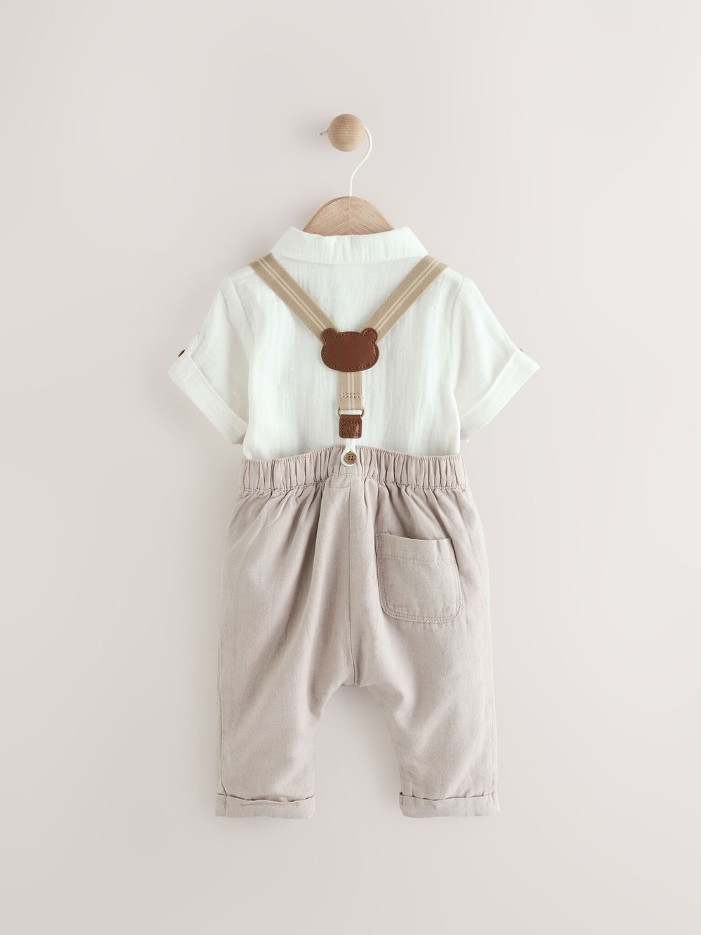 Рубашка и брюки в комплекте для мальчиков Next AR6-782, Белый, Бежевый