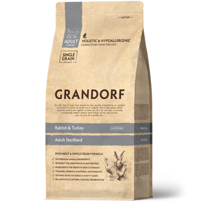 GRANDORF CAT STERILISED Кролик с индейкой для стерилизованных кошек