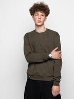 Свитшот с вышитой надписью PULSE OF RAIN хаки