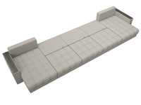 Диван П-образный с декором Лига-049 НПБ Мегалонг, Амур 02 рогожка бежевый