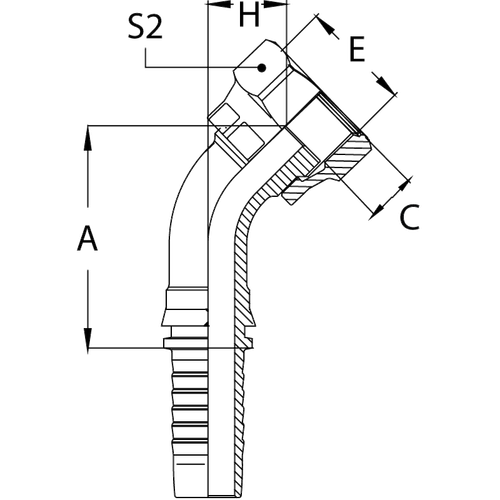 Фитинг DN 10 ORFS (Г) 11/16 (45)