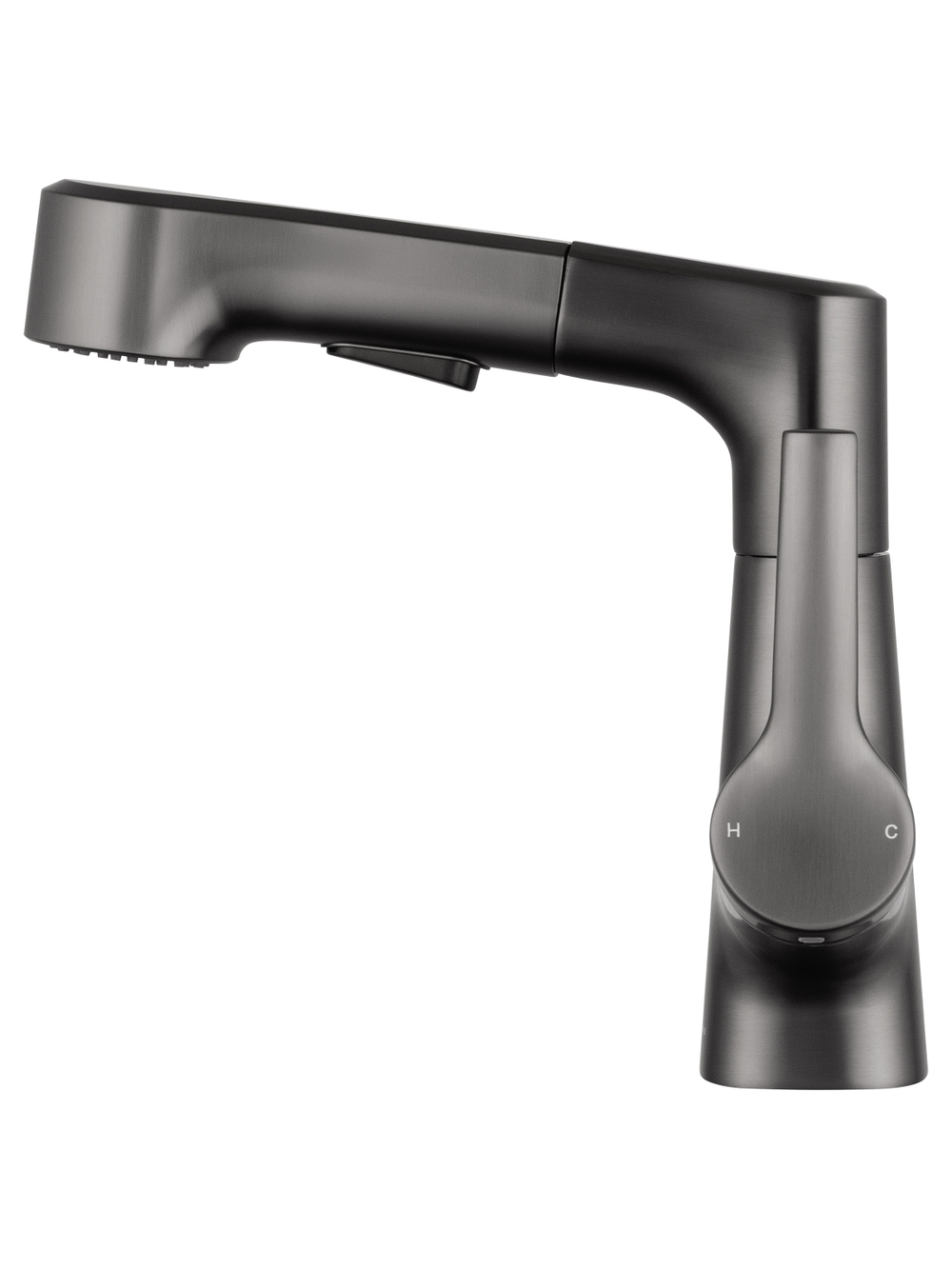 Смеситель для раковины с выдвижным изливом WONZON & WOGHAND, Темный графит (WW-121B108-BGG)