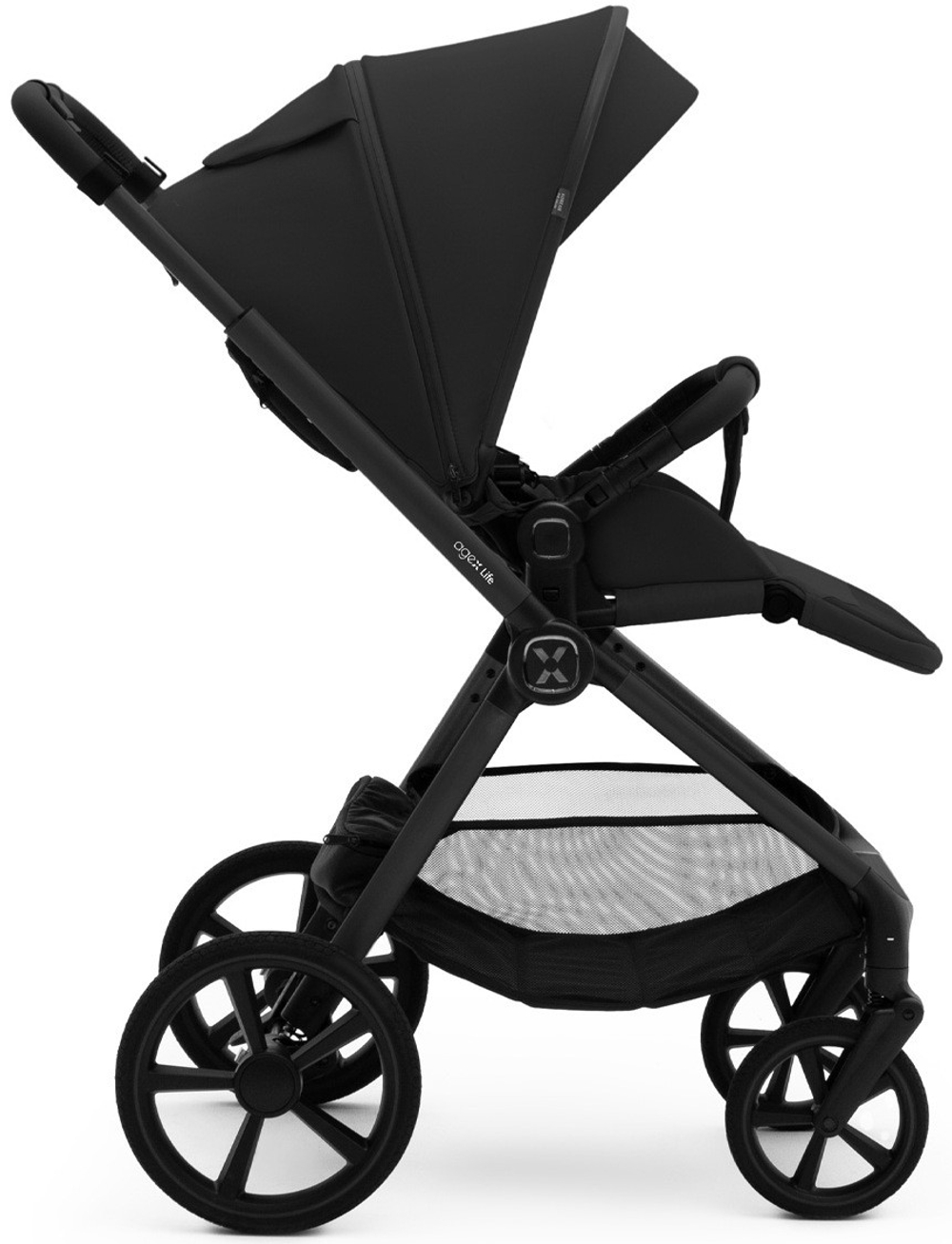 Коляска Agex Life 3 в 1 матовая рама с автокреслом i-Safe S Black ALB583 Black (Черный)