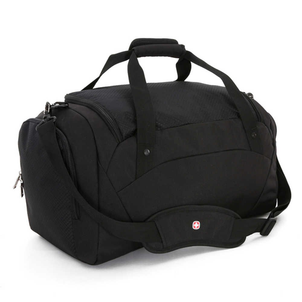 Сумка спортивная Wenger, чёрная/красная, 56х25,5х28,5 см, 56 л