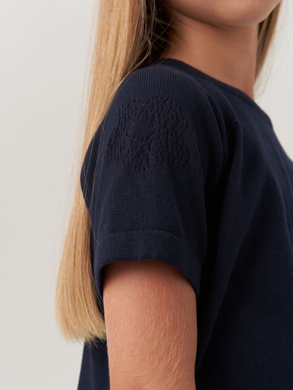 Джемпер для девочки с коротким рукавом AT1083 синий