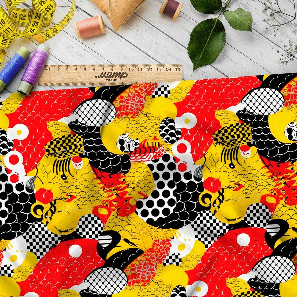 Ткань премиум сатин кристальные отблески заката