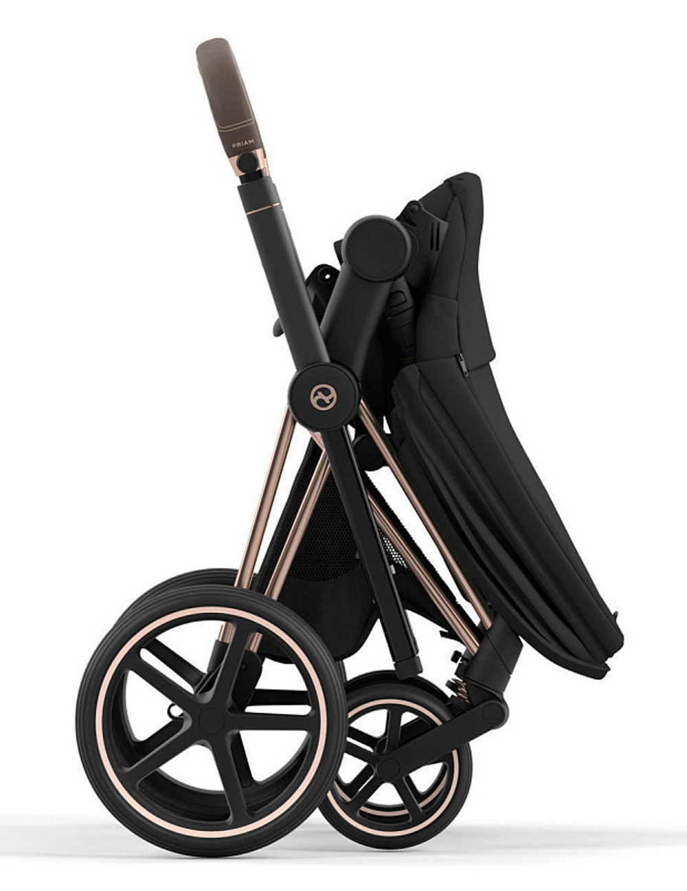 Коляска 3 в 1 Cybex Priam IV Rosegold complete и автокресло Aton S2 i-Size Ocean Blue Sepia Black