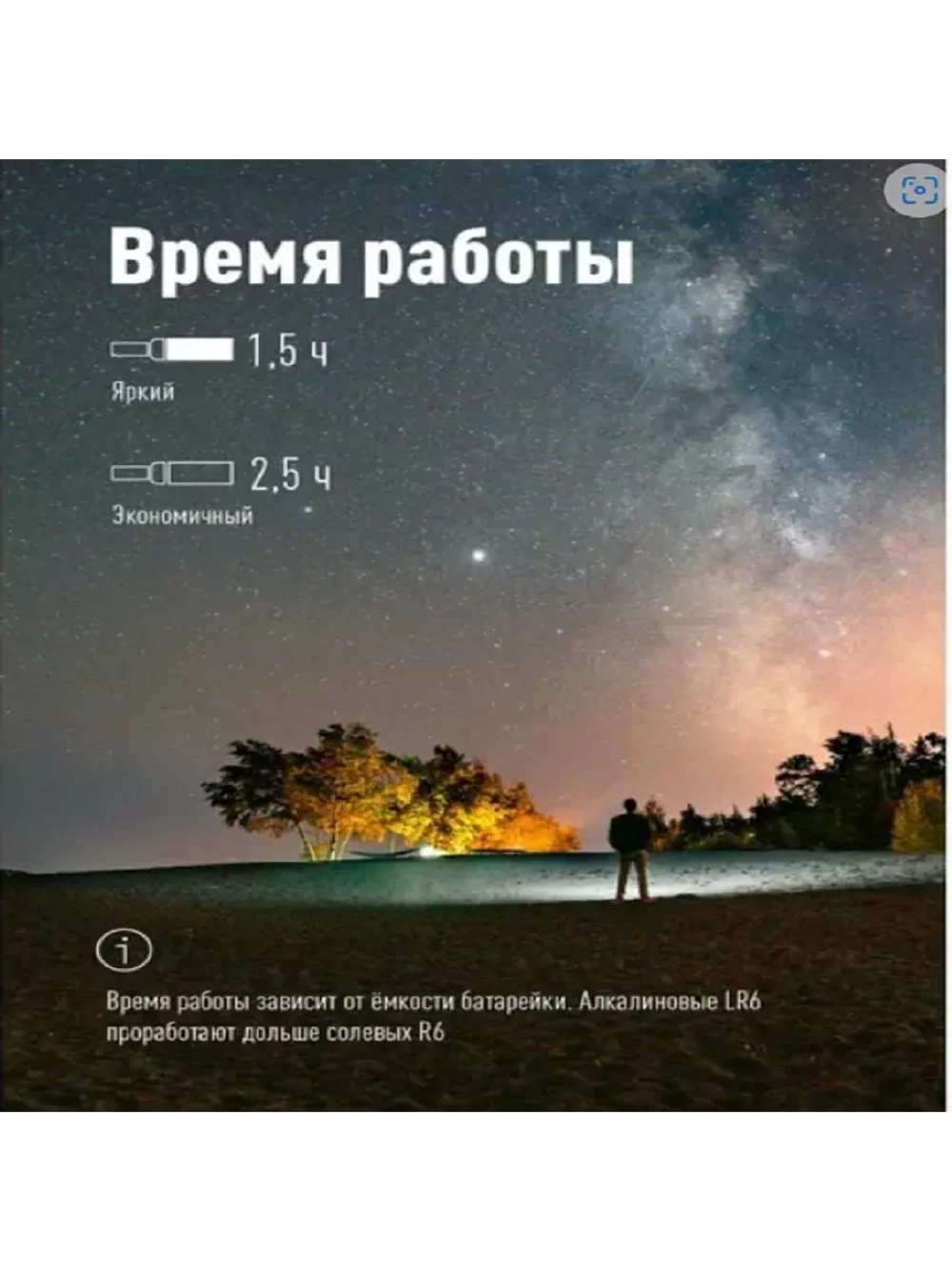 Фонарь ручной KOS105B с линзой с зумом 1xAA
