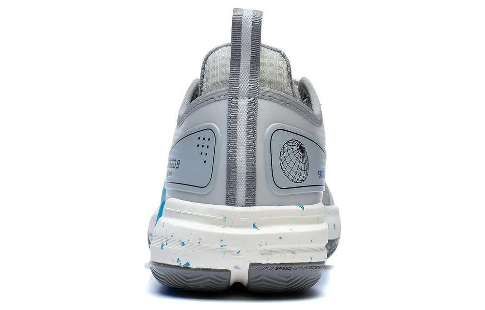 LiNing Blitz 9 PRM Anti-slip Wear Low Basketball Shoes Men's Grey Blue