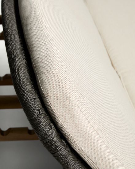 Двойной шезлонг Alipa из массива акации и веревки темно-серого цвета