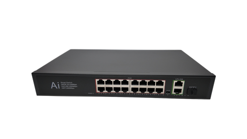 Коммутатор POE 16F21GB на 19 портов (16+2 +1SFP)- Порт POE RJ45: 16 х 10/100 Мбит/с