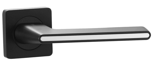 Ручки дверные алюминиевые V51BL-2 AL (черный/белый глянец)