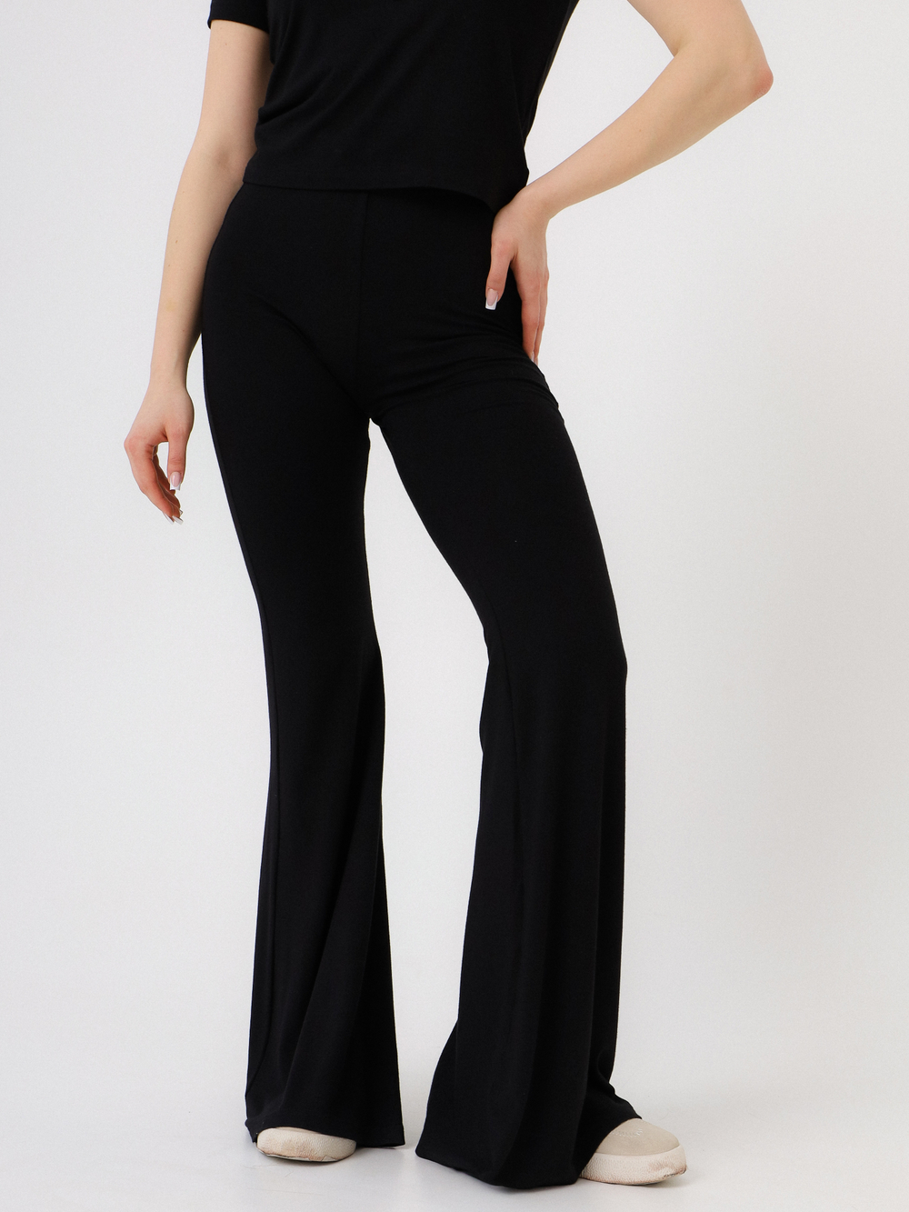 Брюки-клеш Вискоза, черные