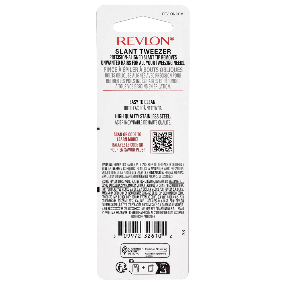 Revlon, Пинцет со скошенными кончиками, 1 шт.