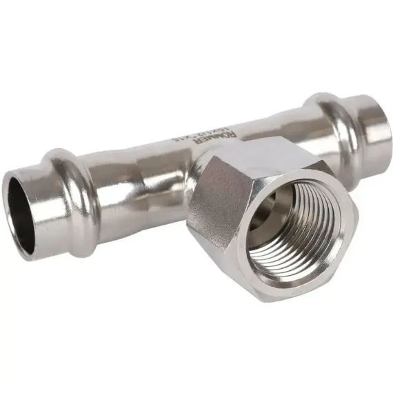 Тройник ROMMER ВПр-ВР 15х1/2&quot; нержавеющая сталь 37967