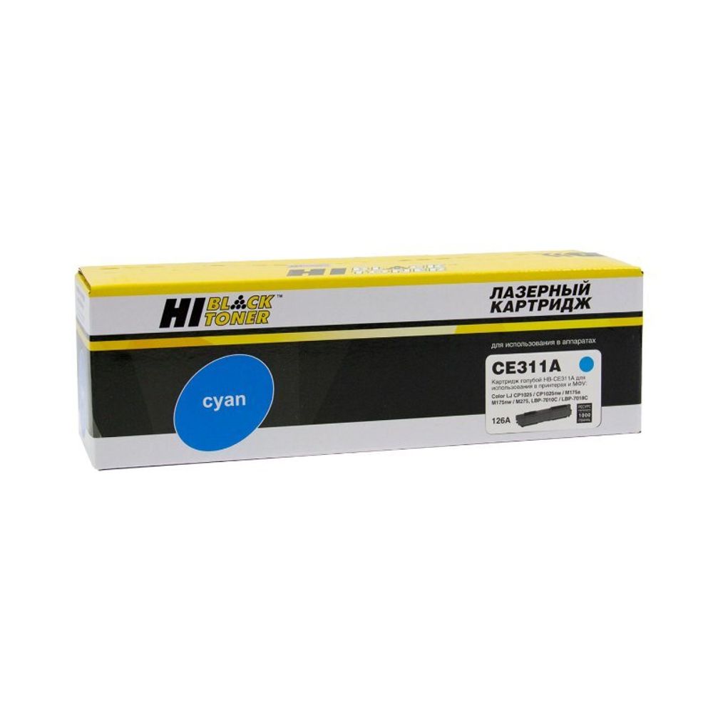Картридж Hi-Black (HB-CE311A) для HP CLJ CP1025/1025nw/Pro M175, № 126A, Cyan, 1K