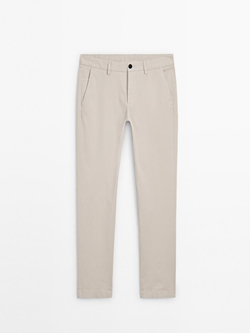 Massimo Dutti Брюки из рельефного 100% хлопка, серый