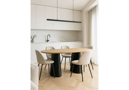 Стол деревянный Woodville Ares дуб, черный, ножки черные