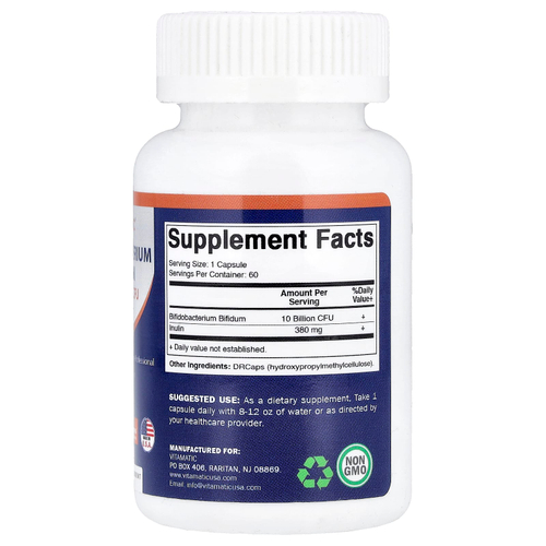 Vitamatic, бифидобактерии бифидум (Bifidobacterium bifidum), 60 капсул DRcaps® из гипромеллозы