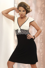 Сорочка Andrea с V-образным вырезом (Размер: M) (Цвет: черный с белым)