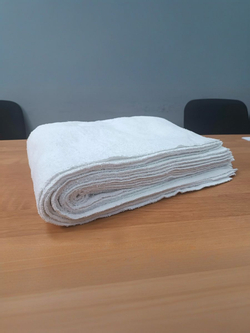 Ветошь белая махровая 100% ХБ (разрезанные полотенца 30x70 см) в тюках по 2 кг