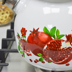 Чайник 3л со свистком с рисунком, белый