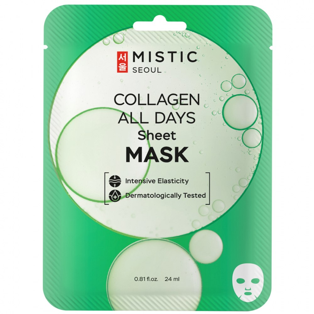 MISTIC COLLAGEN ALL DAYS Sheet mask Тканевая маска для лица с коллагеном 24мл