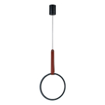 Подвесной светодиодный светильник 30Вт, 815лм, 3000/4000/6000K, Ra>80, кожа/металл/силикон, черный