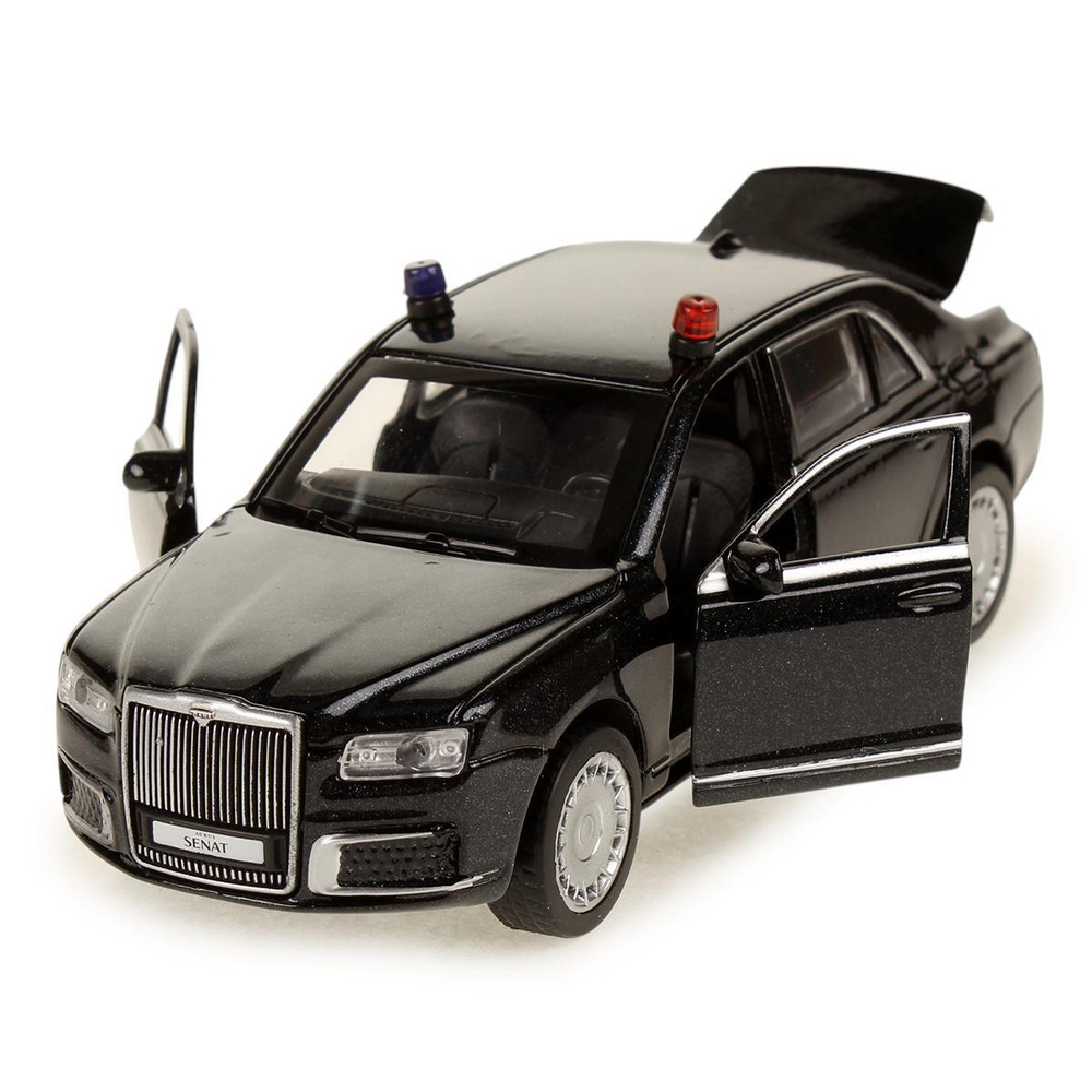 Модель инерционная металл. "Аурус Сенат" 13,5см, свет-звук, двери, черный, коробка SENAT-13SL-BK-WOD