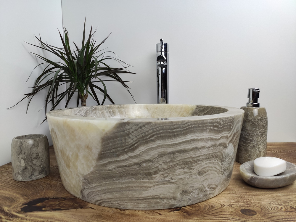 Раковина из оникса Drum Grey Medium DO-60201 45*45*15
